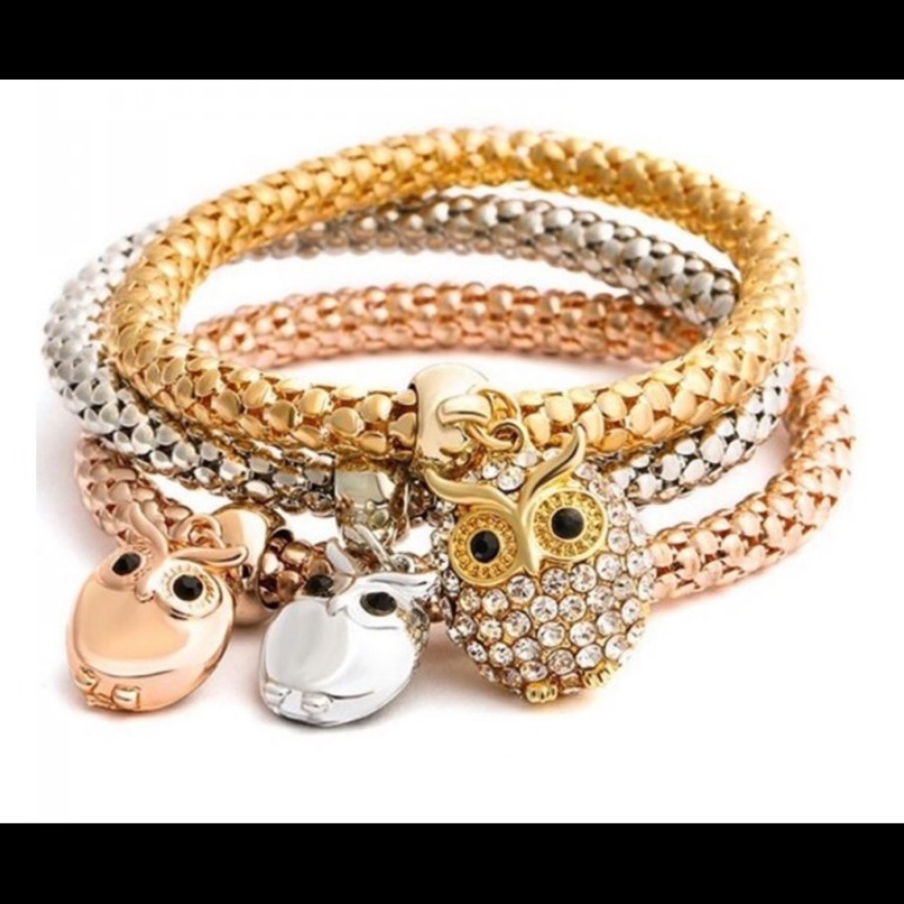 Owl trio charm set